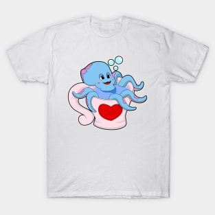 Octopus with Heart Cup T-Shirt